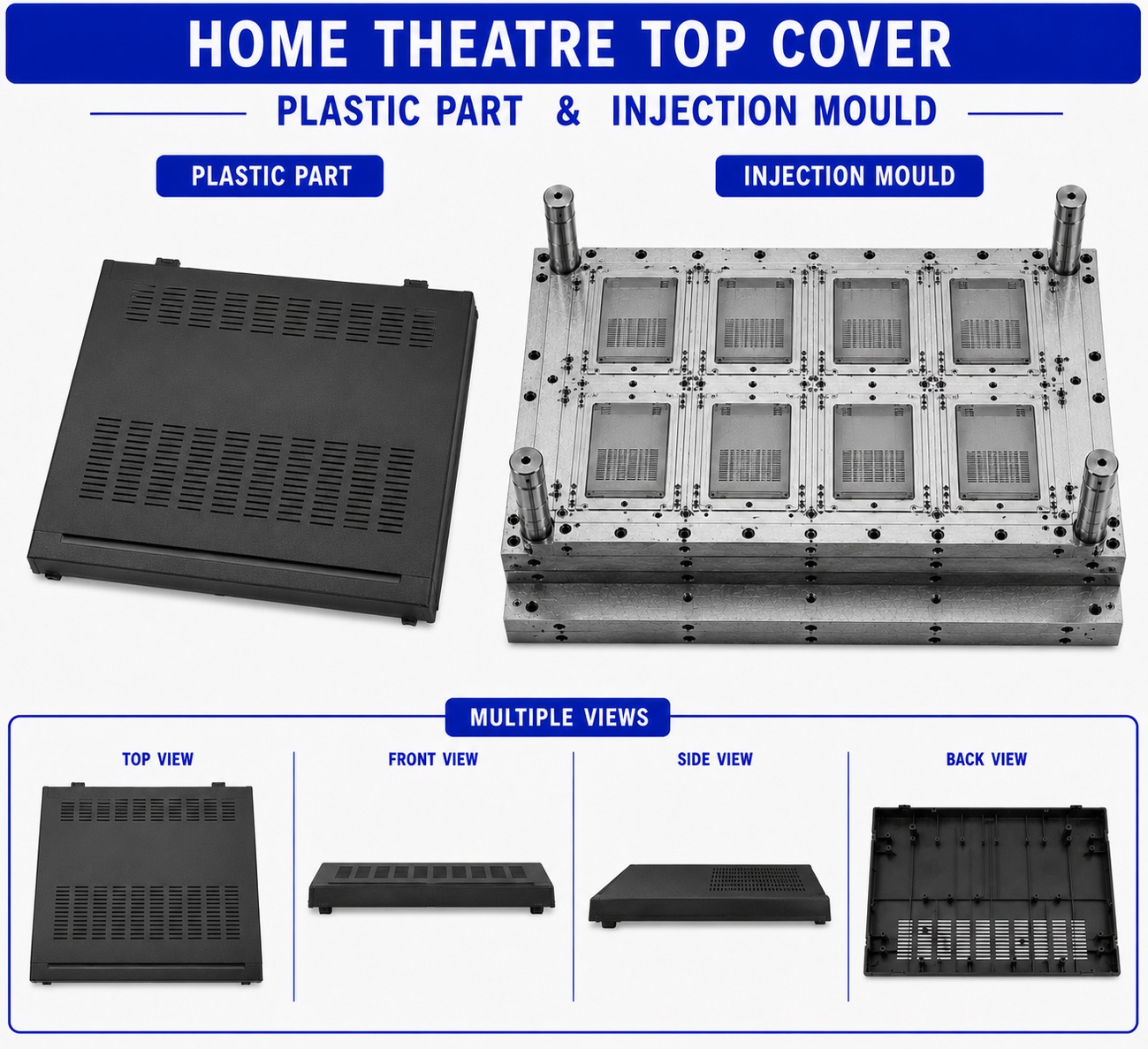Home Theatre Plastic Top Cover Mould and Moulding Service